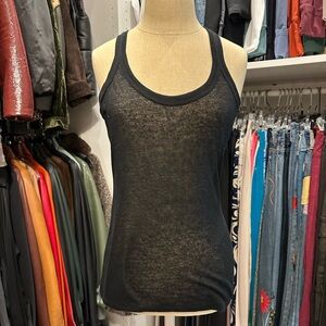 POOF!  Black Racerback Slub Tank Top, NWT